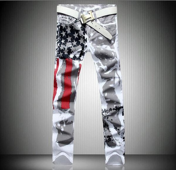 fashion mens designer jeans long denim trousers with american flag printed plus size resilience pants clothing, Blue
fashion mens designer jeans long denim trousers with american flag printed plus size resilience pants clothing, Blue