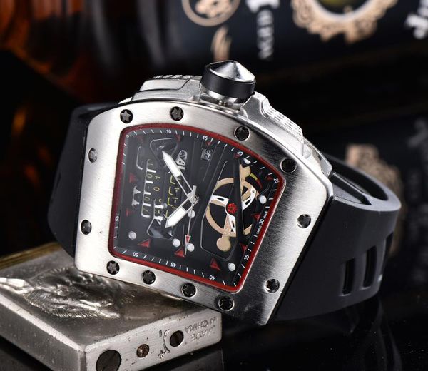 

Мужские швейцарские часы RM бренд моды скелет кварцевые часы Секундомер Monterey Hommes R