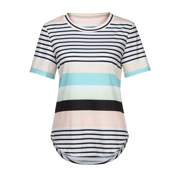 women summer stripe blusas femininas elegante women short sleeve tee shirts ladies casual loose t-shirt ropa mujer, White
women summer stripe blusas femininas elegante women short sleeve tee shirts ladies casual loose t-shirt ropa mujer, White