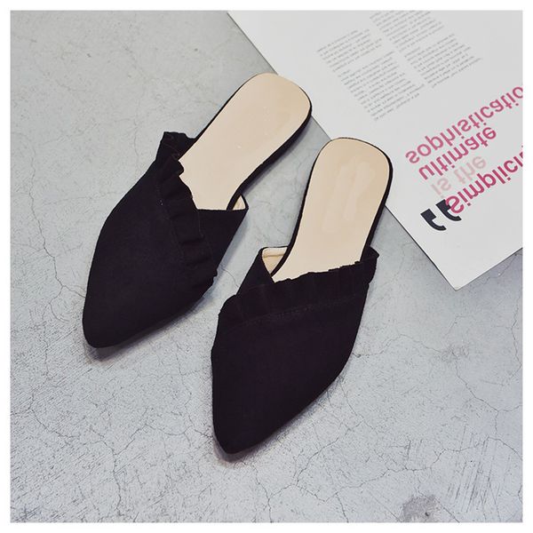 shoes slippers women flat women slip on flat mules fashion ruffles ladies shoes fabric platform loafer flip flop 35-39, Black
shoes slippers women flat women slip on flat mules fashion ruffles ladies shoes fabric platform loafer flip flop 35-39, Black