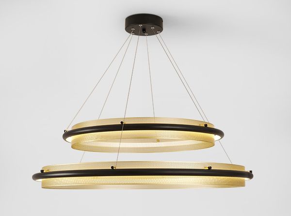 

postmodern simple round rings black plus gold led pendant lights for dining bar restaurant living room bedroom deco hanging lamp llfa