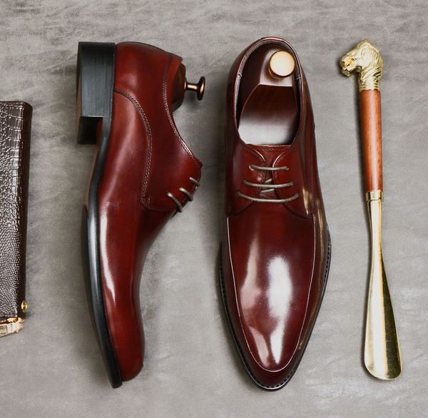 black wine red men's oxford dress shoes formal wedding office male footwear genuine cow leather italian business shoes
black wine red men's oxford dress shoes formal wedding office male footwear genuine cow leather italian business shoes