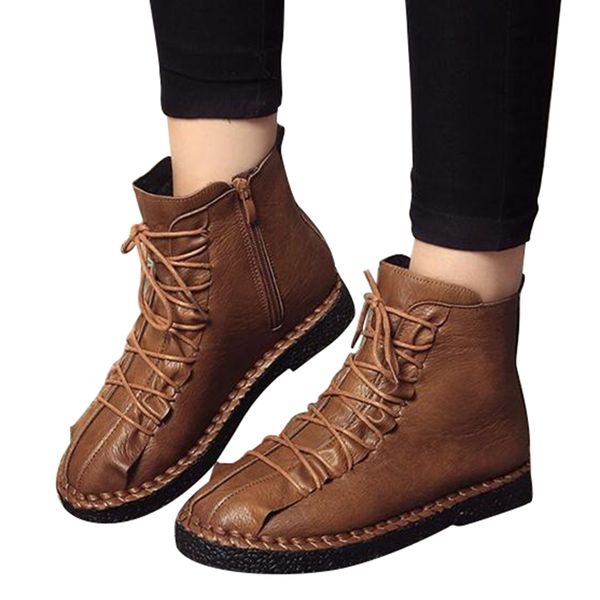tangnest new winter fashion ankle boots women platform slip-on lace-up soft flat shoes pu leather ladies casual boots xwx6672, Black
tangnest new winter fashion ankle boots women platform slip-on lace-up soft flat shoes pu leather ladies casual boots xwx6672, Black
