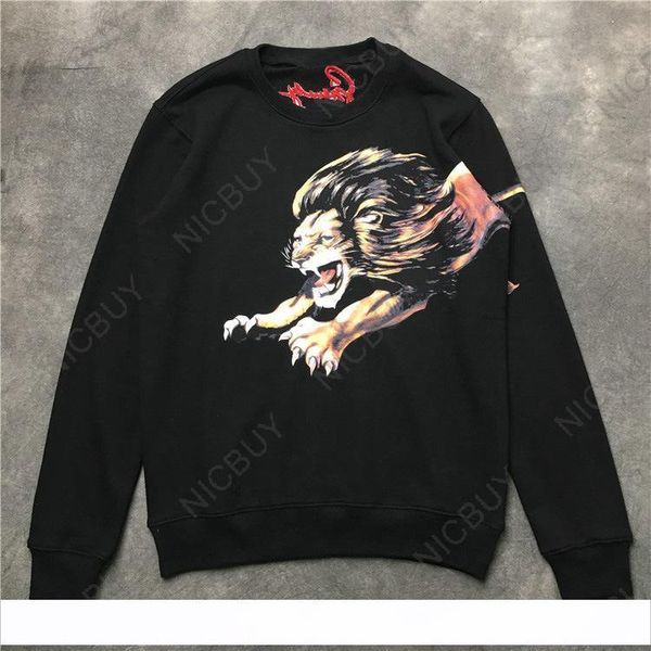 2018 fashion brand clothing give mens hoodies designer embroidery letter lion animal print europe pullover hooded sweatshirt, Black
2018 fashion brand clothing give mens hoodies designer embroidery letter lion animal print europe pullover hooded sweatshirt, Black