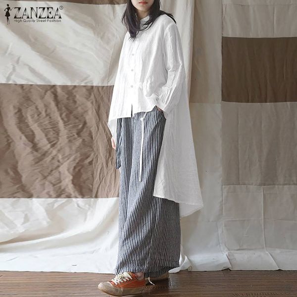 2020 autumn long sleeve blusas zanzea casual cotton linen shirts women solid lapel asymmetrical blouse female tunic long, White
2020 autumn long sleeve blusas zanzea casual cotton linen shirts women solid lapel asymmetrical blouse female tunic long, White