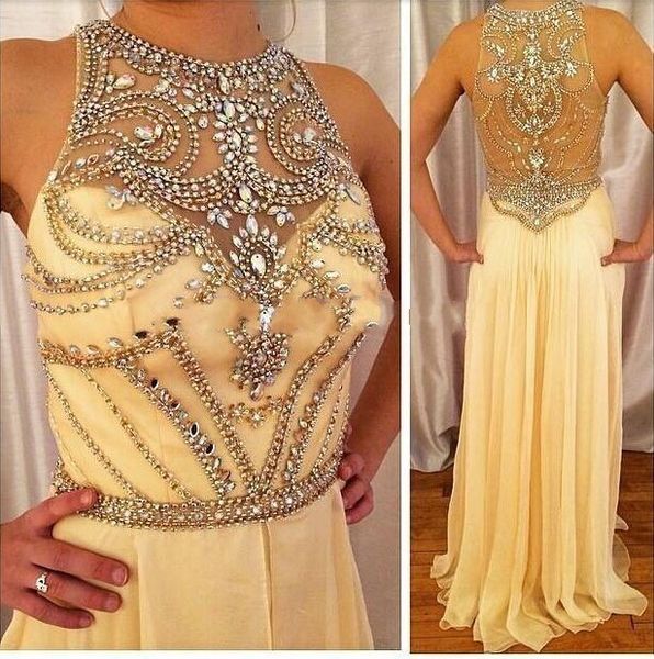 2019 sheer jewel a-line chiffon long prom dresses bling bling crystal beaded sleeveless special occasion party gowns formal evening gowns, Black
2019 sheer jewel a-line chiffon long prom dresses bling bling crystal beaded sleeveless special occasion party gowns formal evening gowns, Black