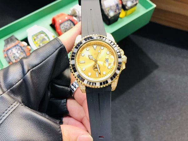 new luxury mens watches full diomond rainbow bezel sub 116618ln 116619lb 116610 rubber starp mechanical automatic wristwatch, Slivery;brown
new luxury mens watches full diomond rainbow bezel sub 116618ln 116619lb 116610 rubber starp mechanical automatic wristwatch, Slivery;brown