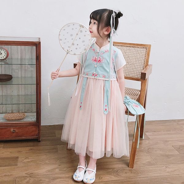 2019 children's hanfu children's national style improved hanfu skirt girls' baby theme costume ethnic clothing summer costume, Red
2019 children's hanfu children's national style improved hanfu skirt girls' baby theme costume ethnic clothing summer costume, Red