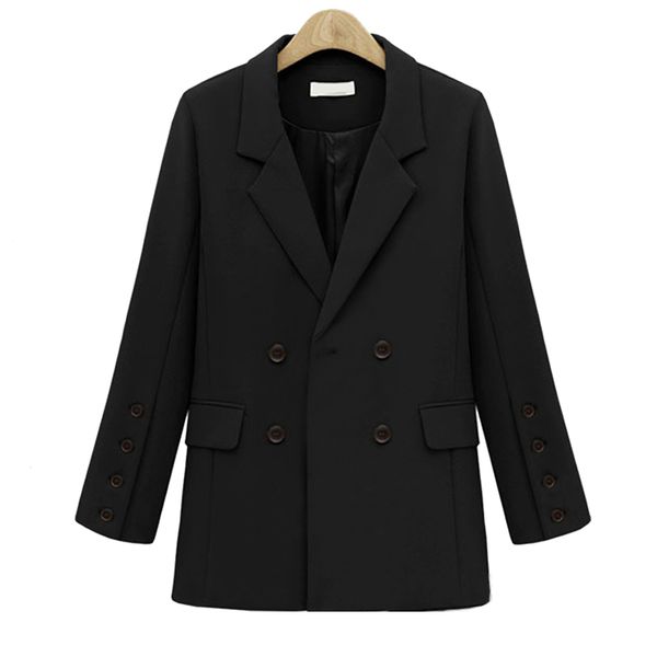 women autumn winter double breasted pocket female jacket 2019 casual blazer women elegant long sleeve jacket blazer outerwear, White;black
women autumn winter double breasted pocket female jacket 2019 casual blazer women elegant long sleeve jacket blazer outerwear, White;black