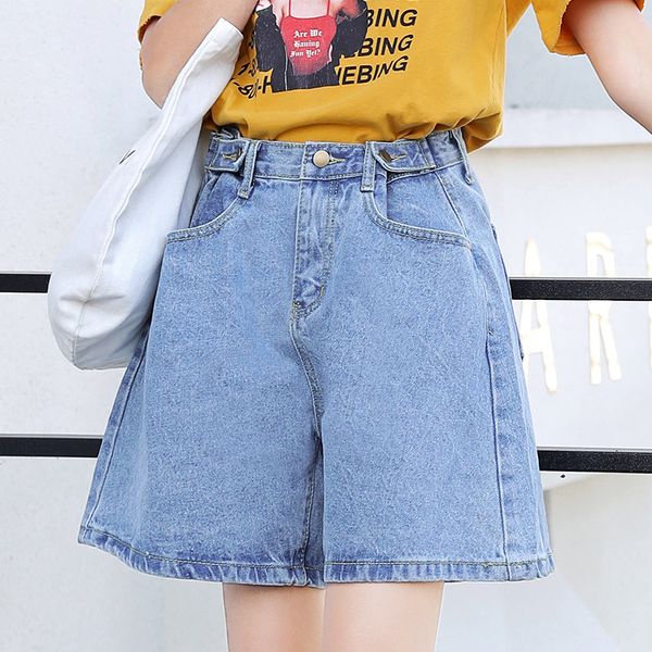 pockets bleached women denim shorts washed high waist jeans shorts loose casual femme, Blue
pockets bleached women denim shorts washed high waist jeans shorts loose casual femme, Blue