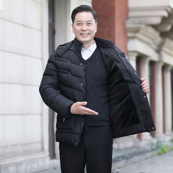 men's autumn and winter coats, middle-aged cotton, cotton, men's thick, plus velvet, dad, winter jacket, warm, Black
men's autumn and winter coats, middle-aged cotton, cotton, men's thick, plus velvet, dad, winter jacket, warm, Black