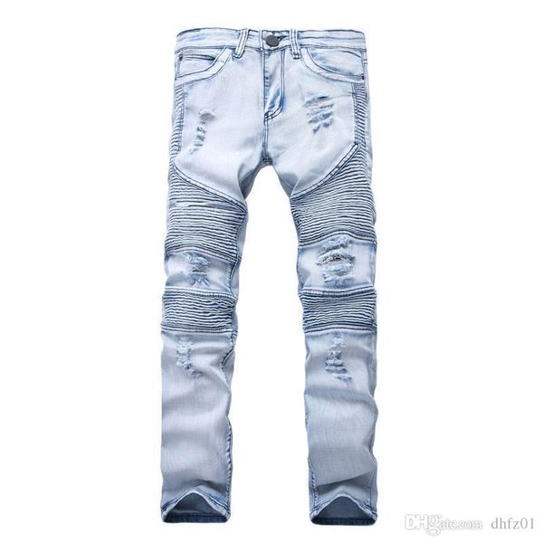 new designer mens jeans skinny with slim elastic denim fashion bike luxury jeans men pants ripped hole jean for men plus size 28-38, Blue
new designer mens jeans skinny with slim elastic denim fashion bike luxury jeans men pants ripped hole jean for men plus size 28-38, Blue
