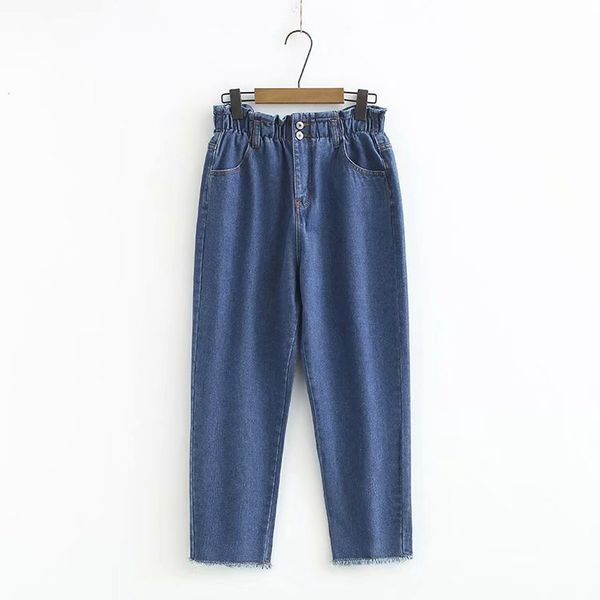 women's jeans plus size xl-5xl slim blue elastic high waist denim pants trousers