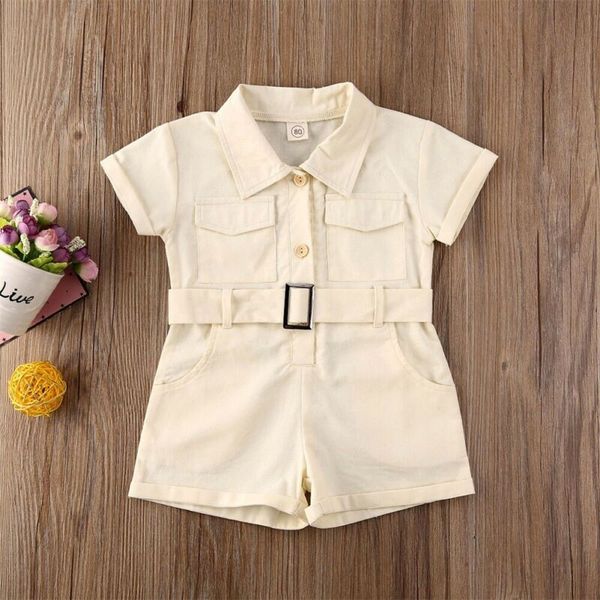 summer short sleeve buttons solid pockets belt jumpsuit romper playsuit 1-6 years clothing toddler kid infant baby girl romper, Blue
summer short sleeve buttons solid pockets belt jumpsuit romper playsuit 1-6 years clothing toddler kid infant baby girl romper, Blue