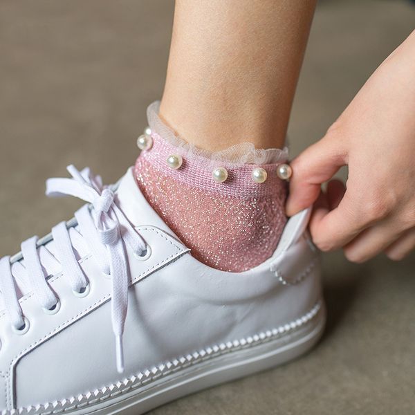 2019 summer fashion female socks womens silver silk pearl socks ladies crystal calcetines crystal short thin crystal socks, Black;white
2019 summer fashion female socks womens silver silk pearl socks ladies crystal calcetines crystal short thin crystal socks, Black;white
