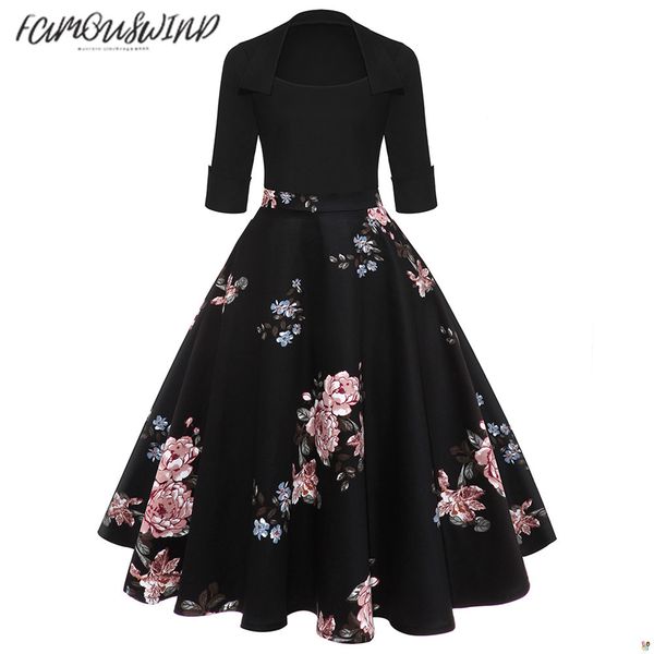 women floral print midi a-line vintage flare dress 3/4 sleeves high waist dress 1960s audrey hepburn rockabilly vestidos designer clothes, Black;gray
women floral print midi a-line vintage flare dress 3/4 sleeves high waist dress 1960s audrey hepburn rockabilly vestidos designer clothes, Black;gray