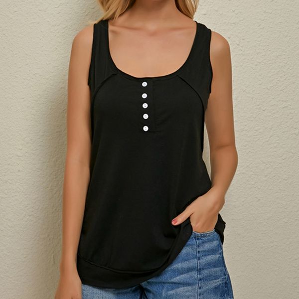summer fashion t-shirt plus size s-xl women 2020 new sleeveless buttons o-neck vest casual o-neck solid color tunic shirt, White
summer fashion t-shirt plus size s-xl women 2020 new sleeveless buttons o-neck vest casual o-neck solid color tunic shirt, White