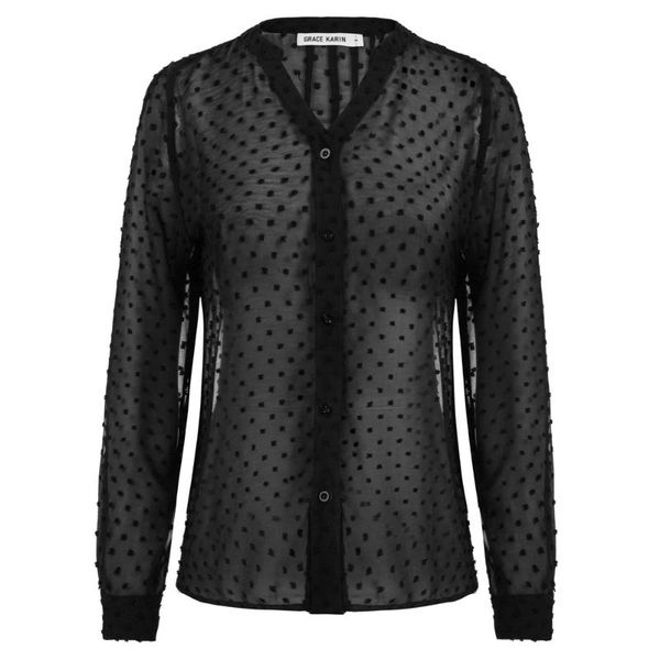 casual shirts women semi see-through chiffon shirt long raglan sleeves v-neck blouse polka dot summer new ladies, White
casual shirts women semi see-through chiffon shirt long raglan sleeves v-neck blouse polka dot summer new ladies, White