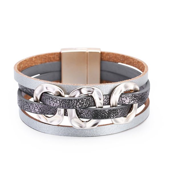 women wrap bracelet multi layer charm soft punk geometric magnetic clasp daily artificial leather fashion durable lightweight, Golden;silver
women wrap bracelet multi layer charm soft punk geometric magnetic clasp daily artificial leather fashion durable lightweight, Golden;silver