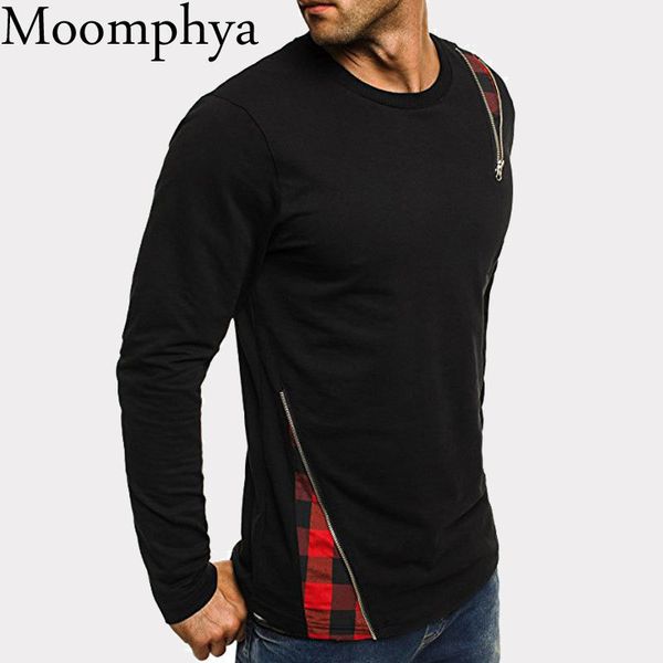 moomphya men long sleeve plaid splicing t shirt zipper shoulder hip hop t-shirt men tshirt streetwear funny t shirt men t200617, White;black
moomphya men long sleeve plaid splicing t shirt zipper shoulder hip hop t-shirt men tshirt streetwear funny t shirt men t200617, White;black