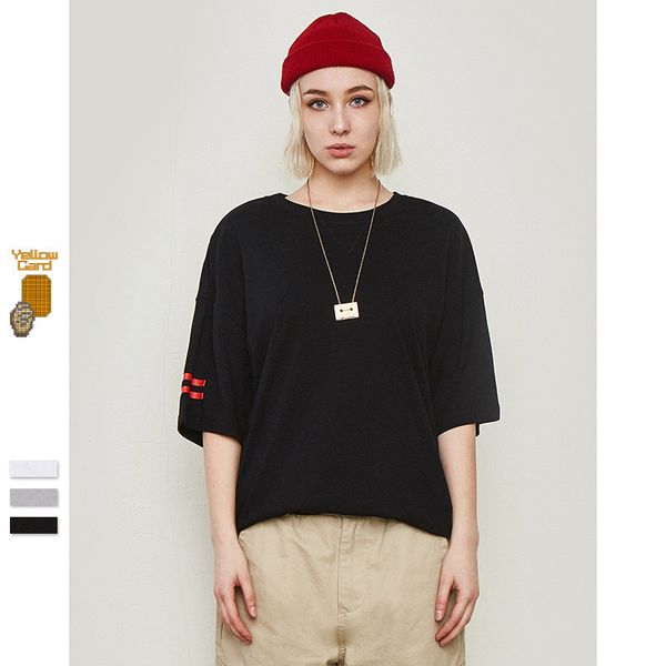 2019 ss skateboard hip hop rock sleeve stripe basic t shirt high street summer arc hem stitching short sleeve tees, White;black
2019 ss skateboard hip hop rock sleeve stripe basic t shirt high street summer arc hem stitching short sleeve tees, White;black