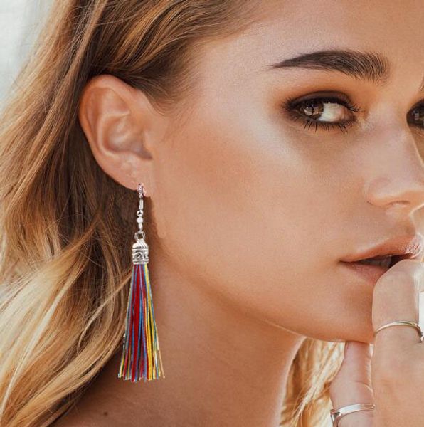 new fashion tassel accessories europe and america exaggerated long alloy woven earrings bohemian retro ethnic wind cross-earth earrings, Silver
new fashion tassel accessories europe and america exaggerated long alloy woven earrings bohemian retro ethnic wind cross-earth earrings, Silver