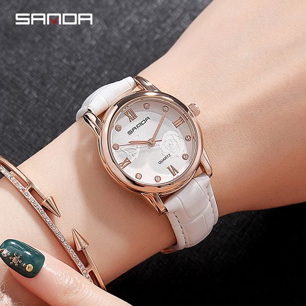 sanda women bracelet watch white fashion flower dial ladies wristwatch leather casual quartz clock relojes para mujer 2019, Slivery;brown
sanda women bracelet watch white fashion flower dial ladies wristwatch leather casual quartz clock relojes para mujer 2019, Slivery;brown