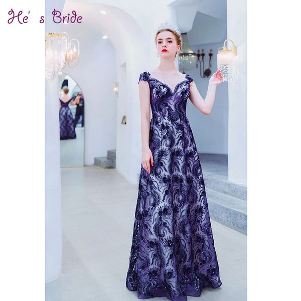 he's bride new navy blue deep v-neck simple pattern sequined floor-length formal evening gown long vestido de novia, White;black
he's bride new navy blue deep v-neck simple pattern sequined floor-length formal evening gown long vestido de novia, White;black