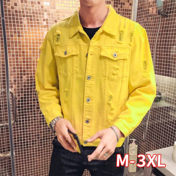 spring new yellow denim jacket men casual simple loose men jacket holes long sleeve hole jeans outwear, Black;brown
spring new yellow denim jacket men casual simple loose men jacket holes long sleeve hole jeans outwear, Black;brown