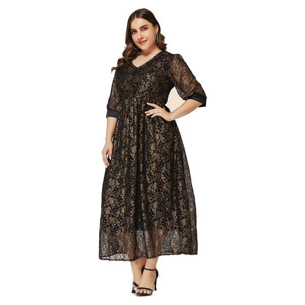 5xl 6xl мусульманские макси платья плюс размера женщины цветочного длинного платья черного белого a-line вечер большого размера кружево зима, Black;gray 
5xl 6xl мусульманские макси платья плюс размера женщины цветочного длинного платья черного белого a-line вечер большого размера кружево зима, Black;gray