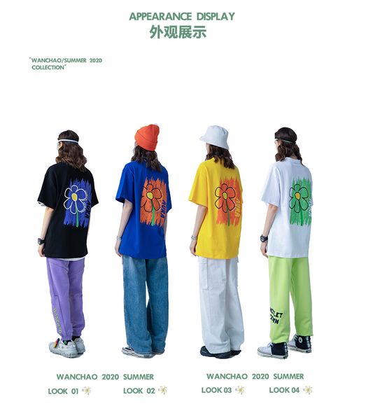 hypcte national tide brand summer small flower printed t-shirt loose men's and women's couple's t-shirt ins fashion top, White;black
hypcte national tide brand summer small flower printed t-shirt loose men's and women's couple's t-shirt ins fashion top, White;black