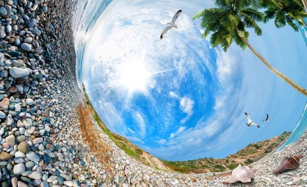 3d голђбого небо бел облака плжа маѬини в он ена овѬеменне обои дл го