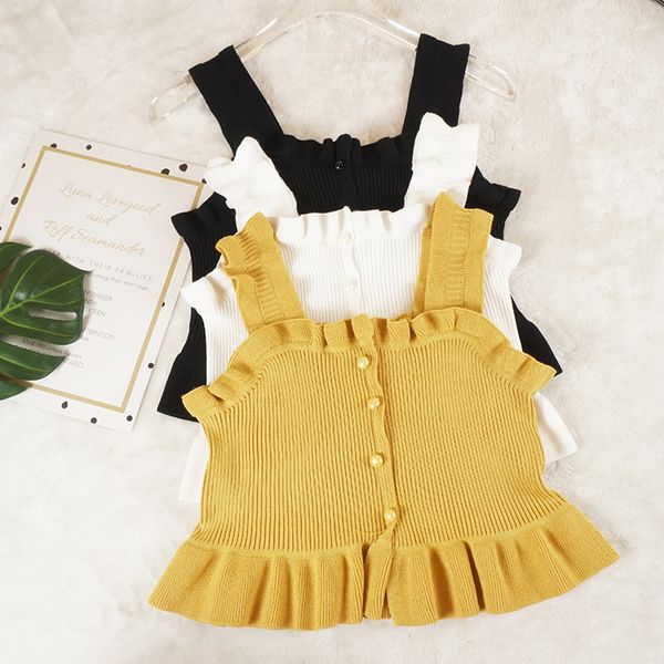new summer autumn vintage women knitted tank button strap camis club girls sleeveless short camisole vest sf1189, White
new summer autumn vintage women knitted tank button strap camis club girls sleeveless short camisole vest sf1189, White