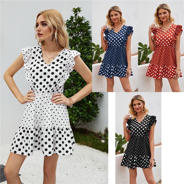 casual dresses arrival women mini dress vintage dot v-neck petal sleeves tank, Black;gray
casual dresses arrival women mini dress vintage dot v-neck petal sleeves tank, Black;gray