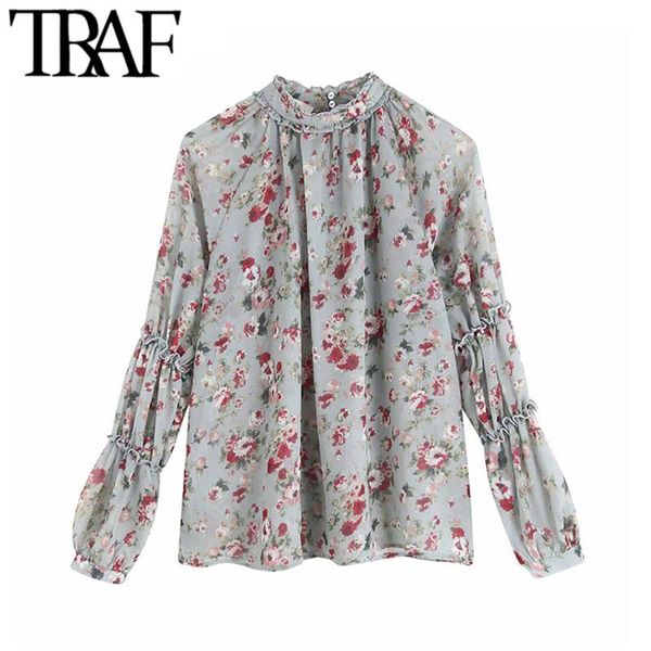 traf women vintage elegant floral print ruffles chiffon blouses fashion long sleeve see through loose shirts blusas chic, White
traf women vintage elegant floral print ruffles chiffon blouses fashion long sleeve see through loose shirts blusas chic, White