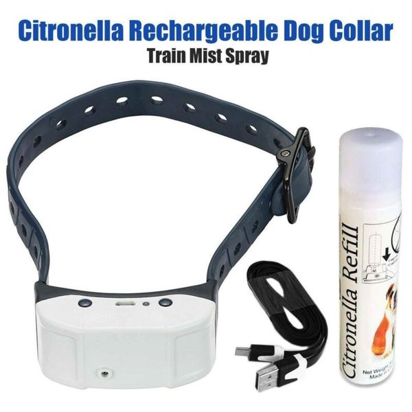 dog trainings sbarking rechargeable citronella dog collar anti bark train mist spray dog supplies