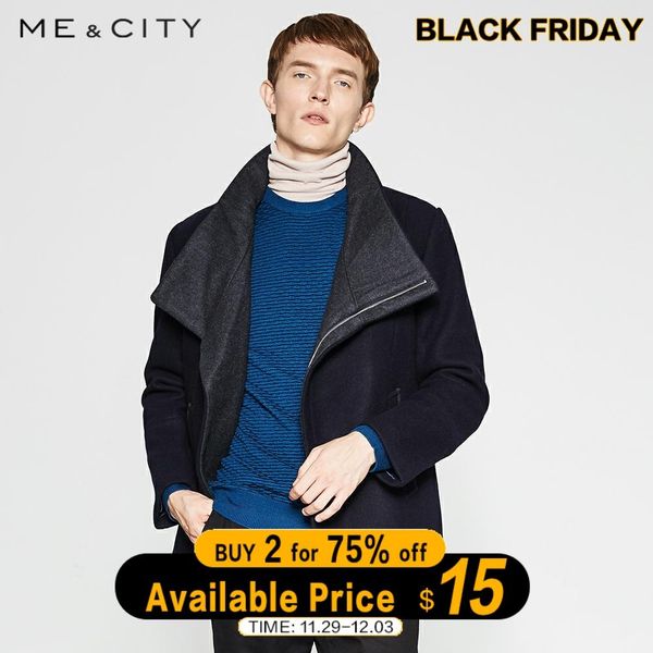 me&city winter woolen jacket men's high-quality wool coat casual slim personality business handsome woolen coat, Black
me&city winter woolen jacket men's high-quality wool coat casual slim personality business handsome woolen coat, Black