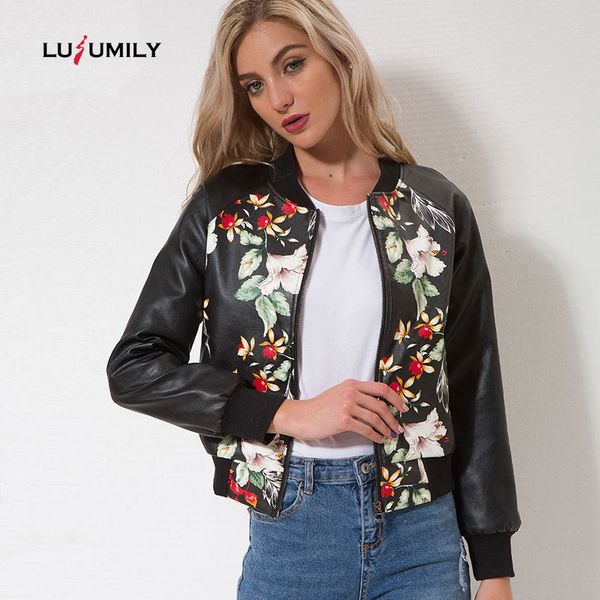 lusumily printing soft leather motorcycle leather jackets ladies zipper loose new spring autumn pu floral baseball coat women, Black
lusumily printing soft leather motorcycle leather jackets ladies zipper loose new spring autumn pu floral baseball coat women, Black