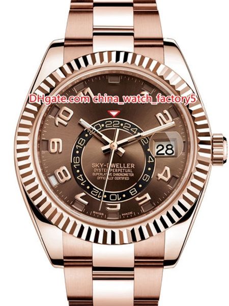 

8 style elling 42mm sky-dweller gmt workin 326935 326938 326933 18k gold asia 2813 movement automatic mens watch watches, Slivery;brown