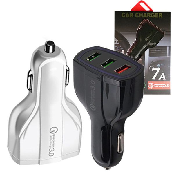 Cell Phone Car Charger 3 USB QC3.0 Fast Charge Adapter Smart Charger 12V 3.1A For iPhone Android Samsung Smartphones With Retail
Cell Phone Car Charger 3 USB QC3.0 Fast Charge Adapter Smart Charger 12V 3.1A For iPhone Android Samsung Smartphones With Retail