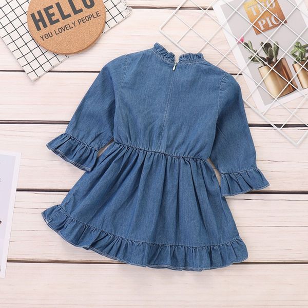6-24m autumn casual baby girls long flare sleeve denim dress kids toddler pageant sundress, Red;yellow
6-24m autumn casual baby girls long flare sleeve denim dress kids toddler pageant sundress, Red;yellow