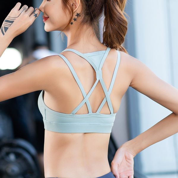 backless cross straps wireextra breathable seamless sports bra push up padded fitness gym strappy sports bra yoga top, White;black
backless cross straps wireextra breathable seamless sports bra push up padded fitness gym strappy sports bra yoga top, White;black