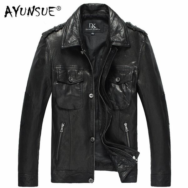 ayunsue genuine leather jacket men 100% sheepskin coat motorcycle jacket man short vintage real leather jackets dk105 yy289, Black
ayunsue genuine leather jacket men 100% sheepskin coat motorcycle jacket man short vintage real leather jackets dk105 yy289, Black