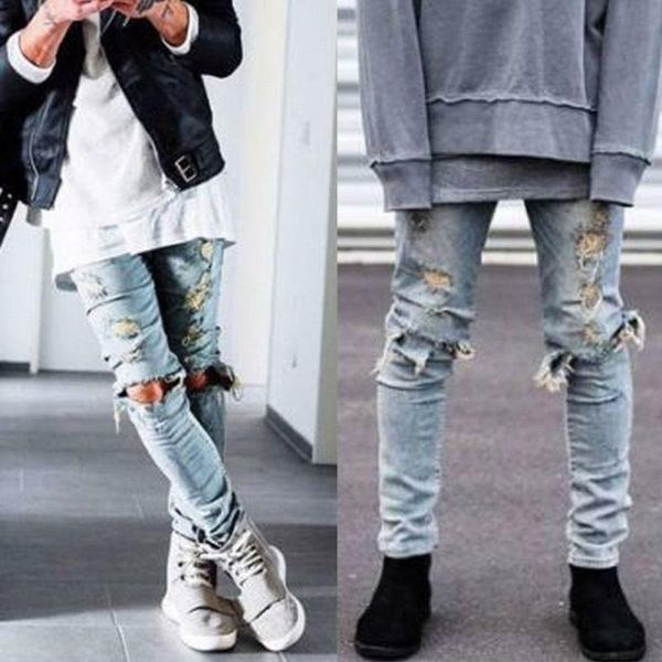 men ripped destroyed skinny runway straight elastic slim denim biker jeans pants, Blue
men ripped destroyed skinny runway straight elastic slim denim biker jeans pants, Blue