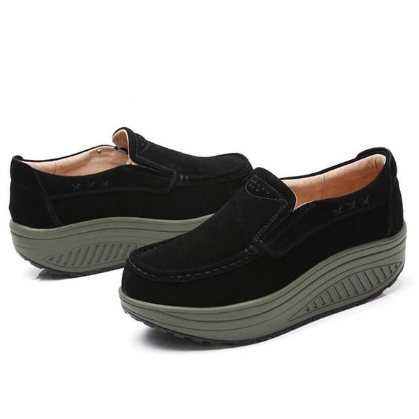 new genuine leather women swing shoes slip-on toning shoes wedge 5cm height increasing slimming, Black;yellow
new genuine leather women swing shoes slip-on toning shoes wedge 5cm height increasing slimming, Black;yellow