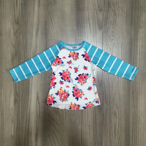 fall/winter baby girls boutique t-shirts clothes long sleeve cotton blue stripe floral children raglans kids wear, White
fall/winter baby girls boutique t-shirts clothes long sleeve cotton blue stripe floral children raglans kids wear, White