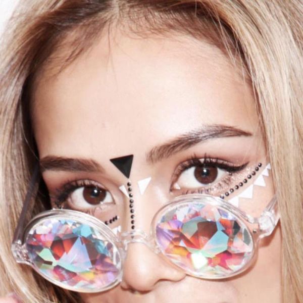 missky women glasses cool kaleidoscope concert glass faceted mosaic glasses show party female, Black
missky women glasses cool kaleidoscope concert glass faceted mosaic glasses show party female, Black