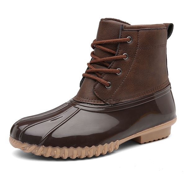 2019 new women's two tone lace up ankle rain duck boots fur warm with waterproof snow shoes ladies winter short booties big size, Black
2019 new women's two tone lace up ankle rain duck boots fur warm with waterproof snow shoes ladies winter short booties big size, Black
