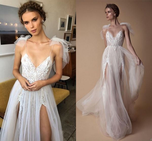 2020 new betra lace wedding dresses vestido de festa chic v-neck spaghetti straps beads split tulle bridal gowns boho beach wedding dress, White
2020 new betra lace wedding dresses vestido de festa chic v-neck spaghetti straps beads split tulle bridal gowns boho beach wedding dress, White