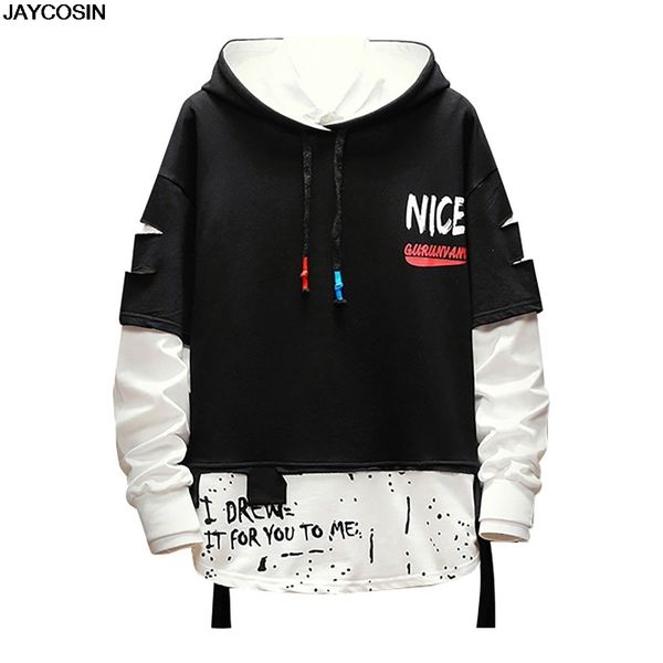 klv jackets men's sweatshirt men spring new brand hip-hop letter splicing tee fake two pieces long sleeve streetwear 9101, Black
klv jackets men's sweatshirt men spring new brand hip-hop letter splicing tee fake two pieces long sleeve streetwear 9101, Black
